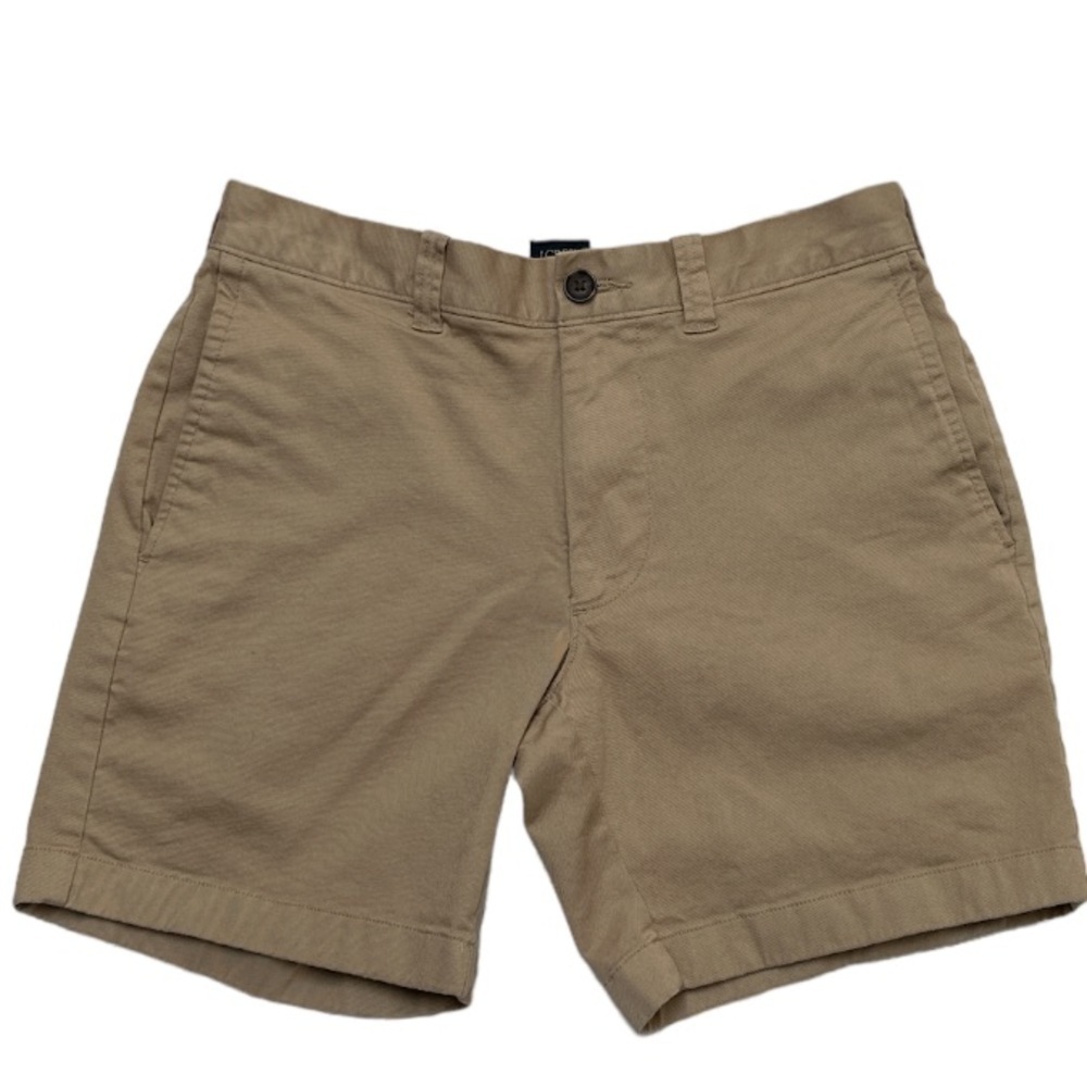 J.Crew factory 7 inch inseam, chino shorts, size 28 camel